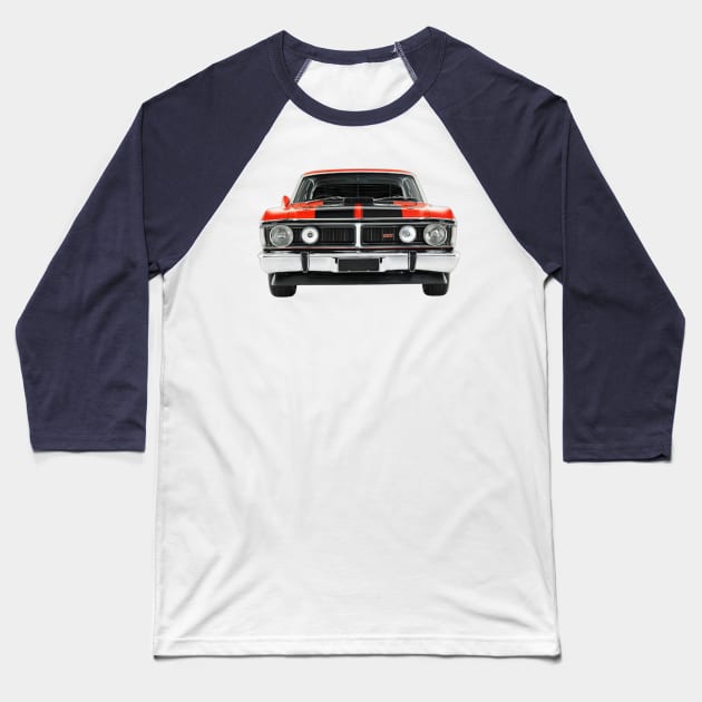 Ford Falcon XY GT in Red Baseball T-Shirt by Muscle Car Gifts